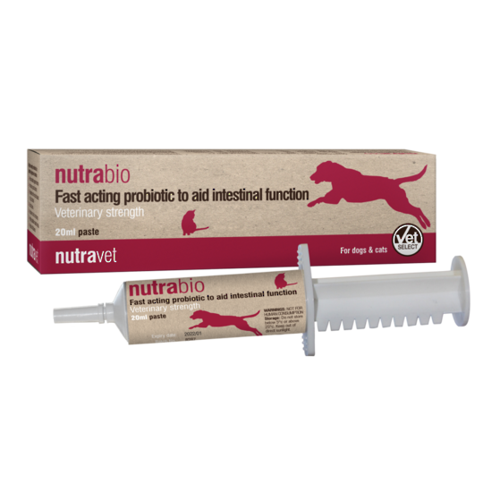 Nutrabio – Fast acting probiotic - for Cats & Dogs Digestive - 20ml paste plunger
