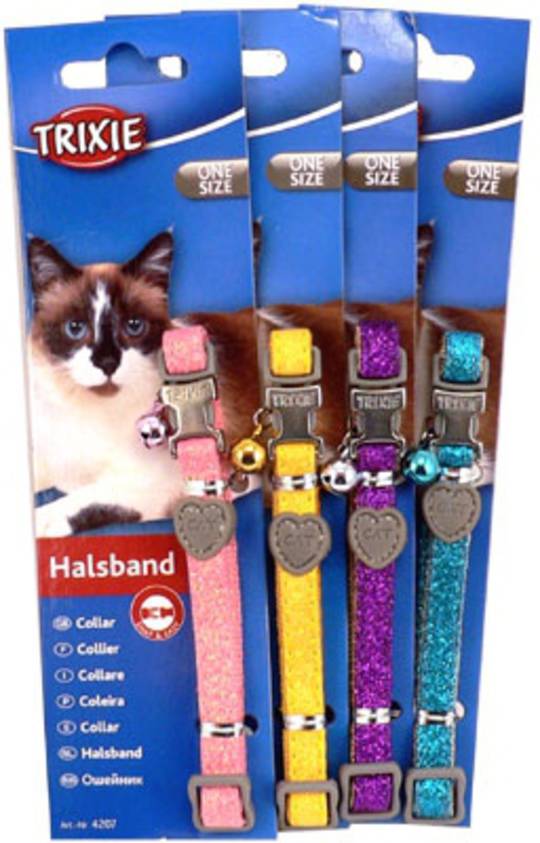Trixie Cat Collar - Glitter (Pink, Yellow, Purple or Blue)