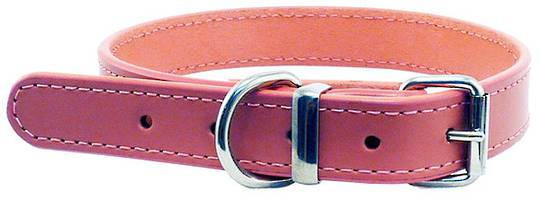 Leather Stitched Collar Pink (12mm x 35cm)
