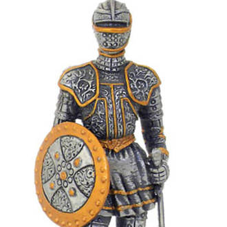 Pewter Warrior with Sword and Shield
