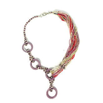 Murano Glass Necklace - Anelli Lilac