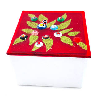Murano glass box - small (red)
