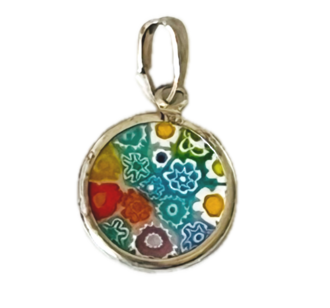 Murano Glass Pendant Millefiori 15mm Multi 2