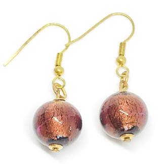 Murano Glass Bead Earrings - Marta (Bronze)