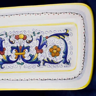 Hand-Painted Ceramics Ricco Deruta Oblong Platter