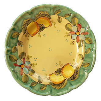 Hand-Painted Ceramics Vietri Dessert Plate Green