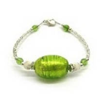 Murano Glass Bracelet Oval Light Green