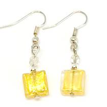 Murano Glass Bead Earrings - Sabbia (Gold)