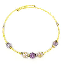 Murano Glass Bead choker - Lilac/Gold