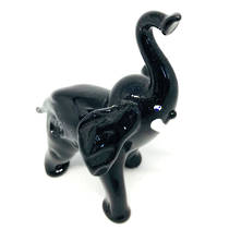 Murano Glass Ornament Elephant - Large (Black)