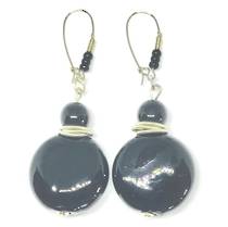 Murano Glass Bead Earrings - Black