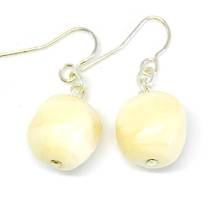 Murano Glass Bead Earrings - Cream