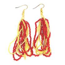 Murano Glass Bead Earrings - Annalisa (red/gold)