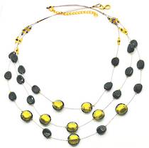 Murano Glass Bead Necklace - Lidia - Bronze/Black