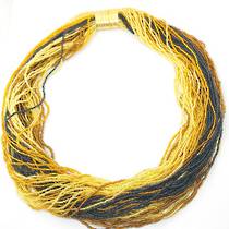 Murano Glass Bead Necklace 60 Strands - Fenice 1 (Gold/Black)