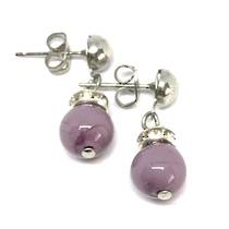 Murano Glass Bead Earrings - Fiorella Lilac
