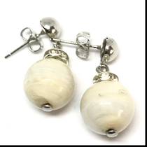 Murano Glass Bead Earrings - Estate - Cream