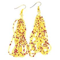 Murano Glass Bead Earrings - Annalisa (gold/red)