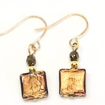Murano Glass Bead Earrings - Sabbia (Bronze)