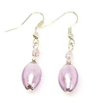 Murano Glass Bead Earrings - Acqua (lilac)