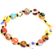 Murano Glass Bead Bracelet - Nerida (Multicoloured)