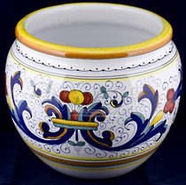 Hand-Painted Ceramics Ricco Deruta Cache Pot