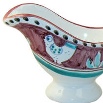 Hand-Painted Ceramics Gallinelle Sauce Boat Red