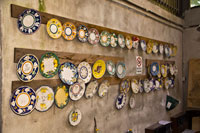 Sample plates on the factory wall