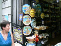 shops with ceramics everywhere!
