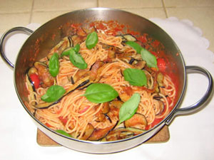 Spaghetti with Aubergines