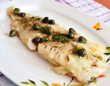 Fish baked with Fennel, Lemon & Capers