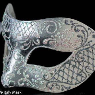 Masquerade Mask - Decor Silver White