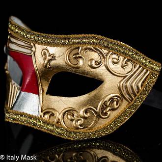 Masquerade Mask - Art Deco Red