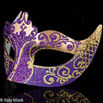 Masquerade Mask - Stella Gold Purple
