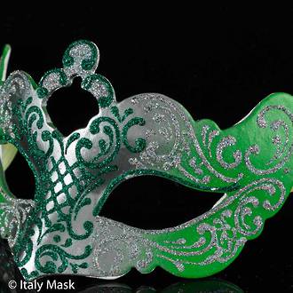 Masquerade Mask - Madam Decor green-silver
