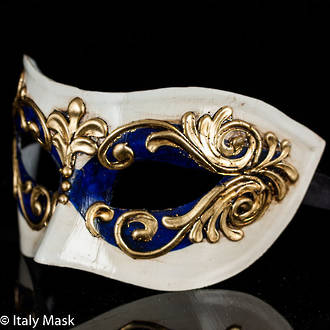Masquerade Mask - Occhi Blue Gold