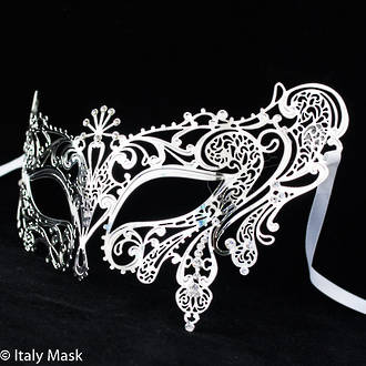 Metal Filigree Masquerade Mask - Splendida (silver)