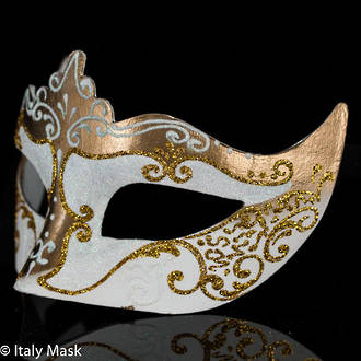 Masquerade Mask - Stella white-gold 1