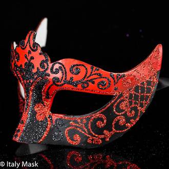 Masquerade Mask - Stella Red/Black