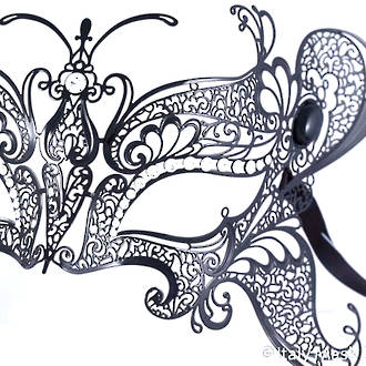 Metal Filigree Masquerade Mask - Butterfly