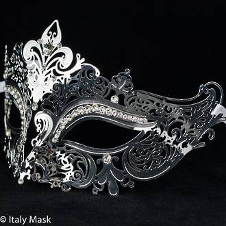 Metal Filigree Masquerade Mask - Diana Silver