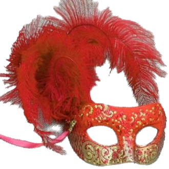 Venetian Masquerade Feather Mask - Ciuffo Cloud (Red)