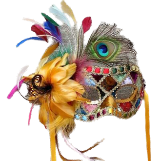 Venetian Masquerade Feather Mask - Colombina Fanfare (2)