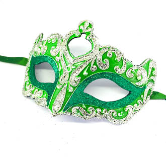 Masquerade Mask - Punta Star Silver Green Vin