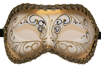 Masquerade Mask - Settecento Gold White