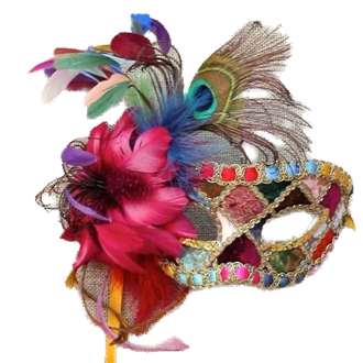 Venetian Masquerade Feather Mask - Colombina Fanfare (1)