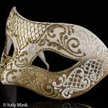 Masquerade Mask - Decor Gold White