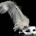 Masquerade Mask - Can Can Silver White (Feather) (1)