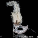 Masquerade Mask - Sisi Silver White (Feather)