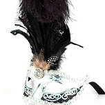 Masquerade Mask - Sisi Silver Black (Feather) (2)